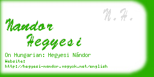 nandor hegyesi business card