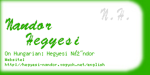 nandor hegyesi business card